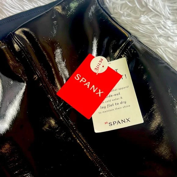 NWT SPANX FAUX PATENT LEATHER  LEGGINGS!  Small petite best seller online - Picture 8 of 12